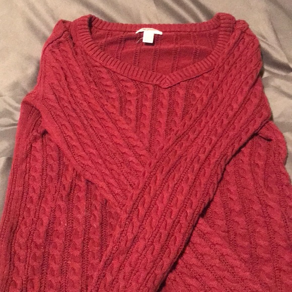 Maroon V Neck Sweater - Picture 3 of 5